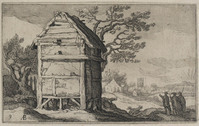 TvB G 0232
<br/>
Heuvelachtig landschap met figuren en een schuur
<br/>
<em>Bloemaert, Frederick (1614/17 -1669)</em>